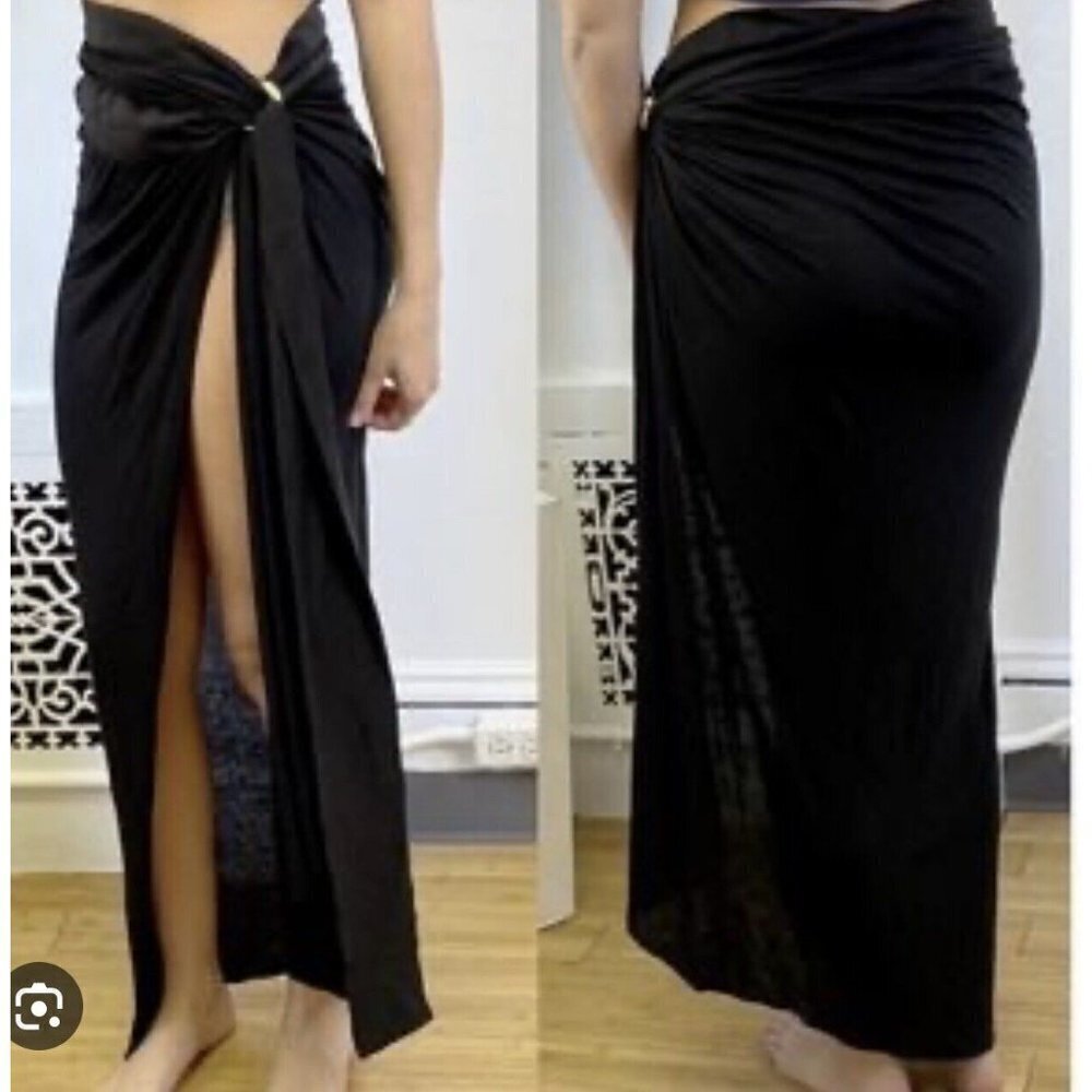 Kiki De Montparnasse Sarong Swim Wrap Cover Up Aubergine Os New $350 (M)